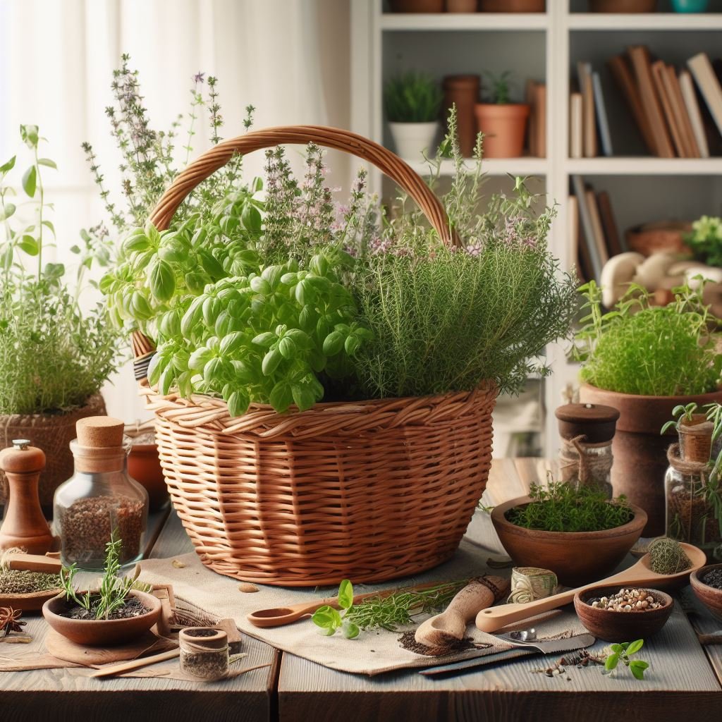 A Complete Guide to Growing Herbs in Wicker Baskets