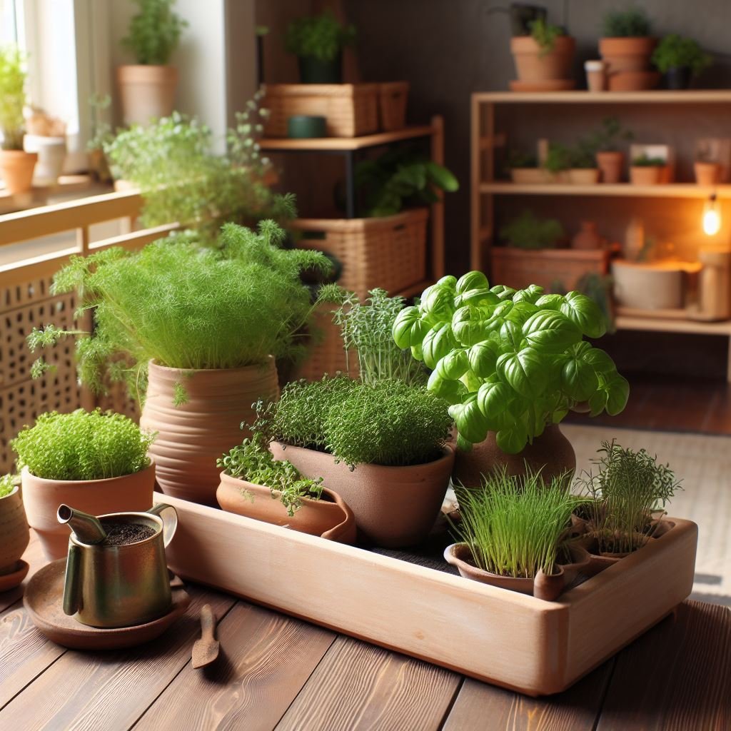 Indoor Herb Gardening: Growing Herbs in Clay Troughs for a Greener Home